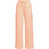 Lands' End Women's Serious Sweats High Rise Wide Leg Cargo Pants - 3 of 3