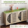 ZHUTA Shoe Cabinet, Wooden Shoe Storage Cabinet, 5-TIERS Freestanding Shoe Rack with Breathable Rattan Doors, Modern Shoe Organizer Storage - 4 of 4