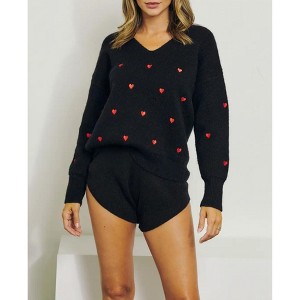 Women's CROSS MY HEART EMBROIDERED SWEATER - J.NNA - 1 of 2