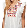 Women's Floral Embroidered Ruffle Top - SEE AND BE SEEN - 4 of 4