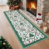 TackView Christmas Runner Rug, Santa Reindeer Holiday Accent Rug Non Slip Washable Xmas Carpet, for Kitchen Bedroom Nursery - 2 of 4