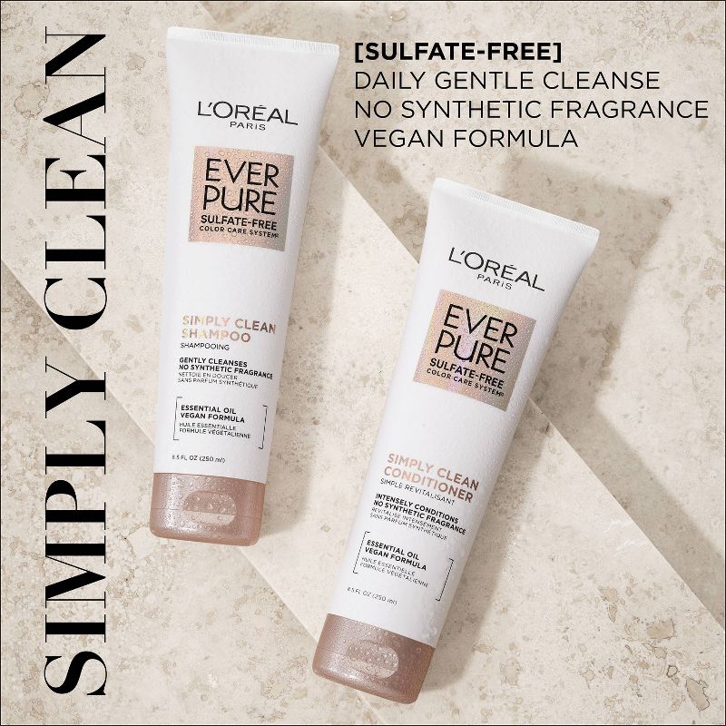 L&#39;Oreal Paris EverPure Sulfate-Free Simply Clean Conditioner with Essential Oil - 8.5 fl oz, 3 of 14