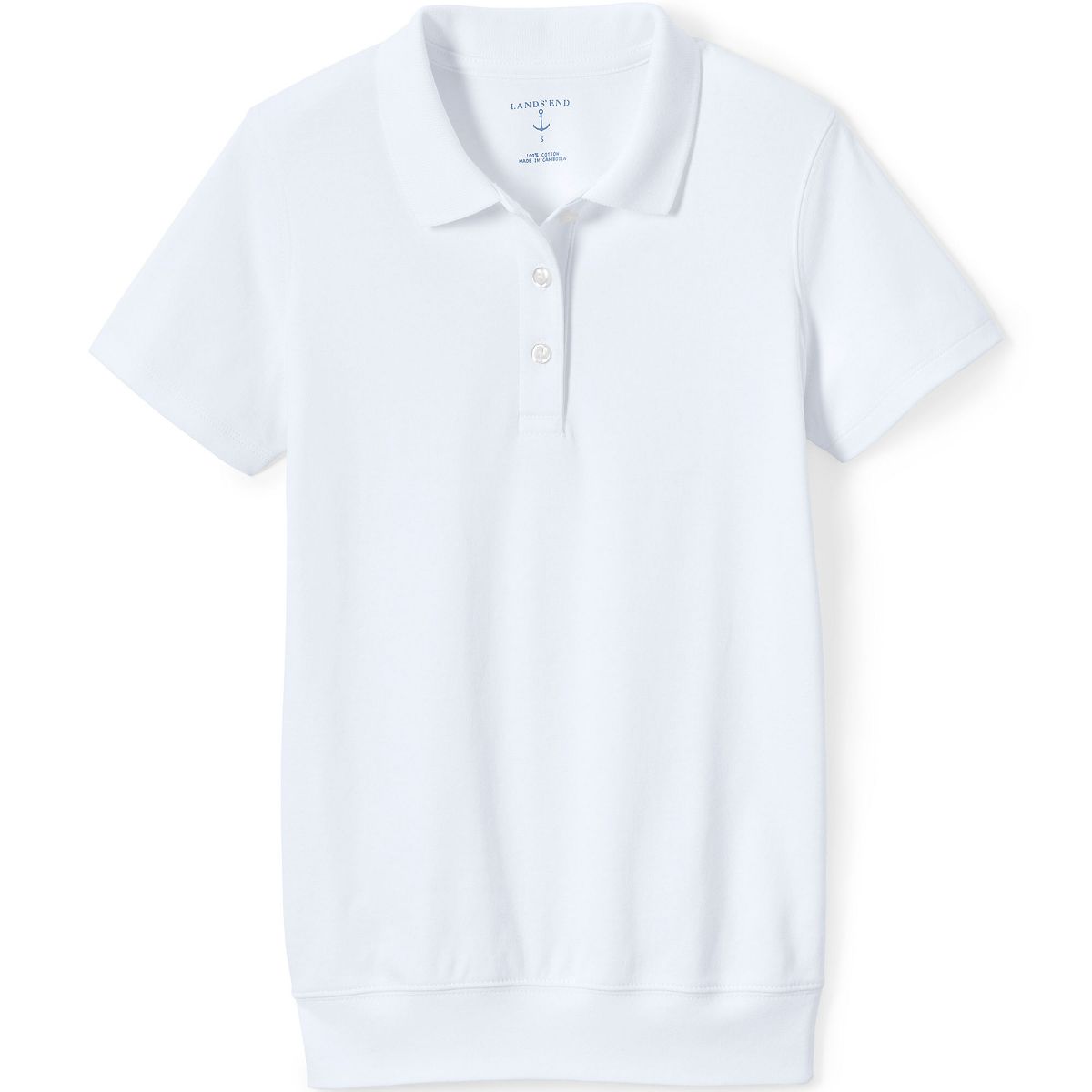 Lands' End School Uniform Men's Short Sleeve Banded Bottom Polo Shirt - thumbnail 10