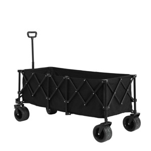 Extended Folding Wagon Carts With 220Lbs Weight Capacity, Heavy Duty Folding Utility Garden Cart With Big All-Terrain Beach Wheels-Cuddlewood - 1 of 4
