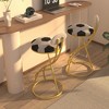 KTMBDW Counter Height Bar Stools Set of 2, 28 inch Velvet Upholstered Barstools with Backs, Kitchen Stools with Metal Legs, Bar Chairs - 2 of 4