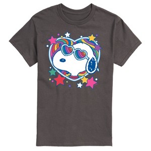 Men's - Peanuts - Snoopy Groovy Heart Short Sleeve Graphic T-Shirt - 1 of 4