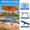 COWLOWN Blue 72" Expanded Metal Rectangular Picnic Table with Convenient Umbrella Hole for Outdoor Gatherings - 2 of 4