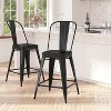 Merrick Lane Metal Stool with Removable Back for Indoor-Outdoor Use - image 2 of 4