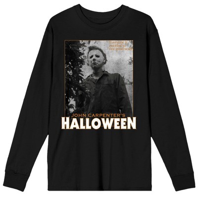 John Carpenter’s Halloween Michael Myers Poster Men’s Black Long Sleeve Shirt