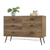 CAVINAS 4/5/6 Drawers Dresser for Bedroom,Modern Dresser with Black Handles and Legs for Kids Room,Living Room and Hallway,Brown - 2 of 4