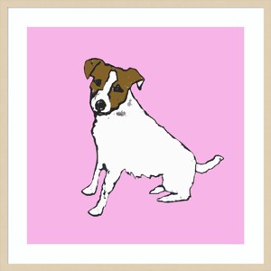 33" x 33" Jack Russell Dog by Sarah Thompsonengels Wood Framed Wall Art Print - Amanti Art: Modern Lithograph, Hardwood Frame, Wire Mount - 1 of 4