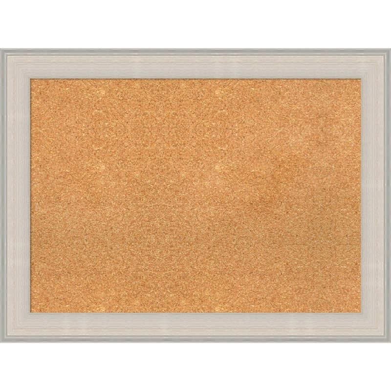 32&#34;x24&#34; Cottage Wood Frame Natural Cork Board White/Silver - Amanti Art, 1 of 12