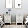 Gulches 2 Piece 25 Inch Tall White Nightstand, 3 Drawers, Supported by Wooden Legs - 2 of 4
