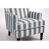 ORRD Upholstered Accent Chair, Vintage Blue and White Striped Armchair with Nailhead Trim for Living Room, Bedroom, Reading Nook - 4 of 4
