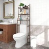 3 - Shelf Bathroom Organizer Over Toilet Space Saver Brown Corner Stand Storage Rack for Small Bathrooms - 3 of 4