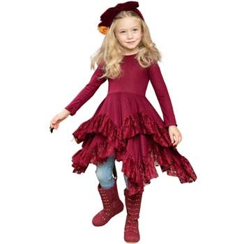 Girls Style Queen Cranberry Tunic Dress - Mia Belle Girls