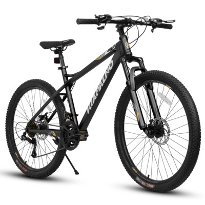VisioGear 26 Inch Mountain Bike, 21 Speed with High-Carbon Steel Frame MTB Bike, Mountain Bicycle for Men, Womens, Black and Gray, 67*26.5*38
