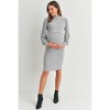 Hello Miz Women's Ribbed Double Layer Mock Neck Maternity Nursing Dress - 4 of 4