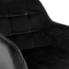Elama 2 Piece Velvet Tufted Chair in Black with Black Metal Legs - 2 of 4