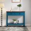 Farmhouse Console Table with 2 Drawers and Bottom Shelf, Rustic Entryway Table for Living Room or Hallway - 3 of 4