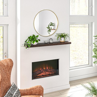 Fireplace Mantel, Floating Farmhouse Solid Fir Wood Shelf, Handmade Heavy Duty Wall Mounted Shelf, with Metal Bracket