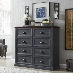 SinCiDo Farmhouse Dresser with 8 Drawer, 39" Tall Dressers & Chests for Bedroom, Wood Rustic Bedroom Dresser for Living Room - 1 of 4