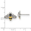 Chisel Stainless Steel Polished and Enameled with Preciosa Crystal Bee Stud Earrings - 4 of 4