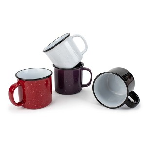 Elanze Designs Speckled Camper Colorful 13 ounce Ceramic Coffee Mugs Set of 4 - 1 of 4