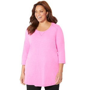 Catherines Women's Plus Size Active Slub Scoopneck Tee - 1 of 4