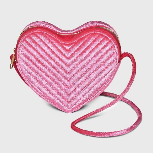 Girls' Velvet Heart Crossbody Bag - Cat & Jack™ Pink