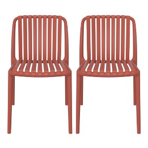 WestinTrends Playa Outdoor Stackable Polypropylene Plastic Dining Side Chairs (Set of 2) - 1 of 4