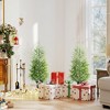 HOMCOM Set of 2 Full Norflok Pine Christmas Tree, 4 ft Artificial Xmas Tree with 133 Molded Tips and Pot Base, Green - 3 of 4