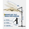 10FT Cantilever Patio Umbrella with Base - 360° Rotating Outdoor Market Sun Shade for Pool & Deck - 3 of 4