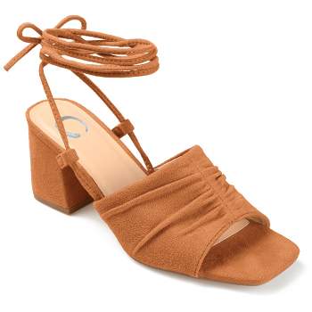 Journee Collection Womens Felisity Open Square Toe Block Heel Sandals
