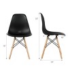 Costway Set of 4 Modern Dining Side Chair Armless Home Office w/ Wood Legs White/Black/Blue - image 3 of 4