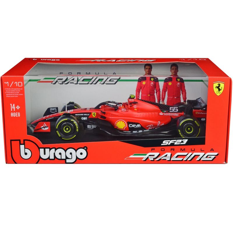 Ferrari SF-23 #55 Carlos Sainz Formula One World Championship (2023) "Formula Racing" Series 1/18 Diecast Model Car by Bburago, 1 of 4