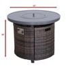 25" H x 32" W Aluminum Outdoor Fire Pit Table with Lid(Espresso) - 3 of 4