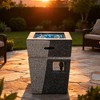 20” Propane Gas Fire Pit Table, 40,000 BTU Outdoor Square Concrete Fire Pit for Patio, Deck, Backyard, Garden – Light Grey-Blue - 2 of 4