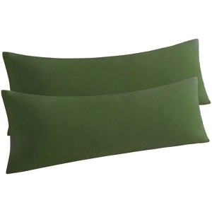 2 Pack Brushed Microfiber Body Pillowcases, Super Soft Body Pillow Cover with Envelope Closure - NTBAY - 1 of 4