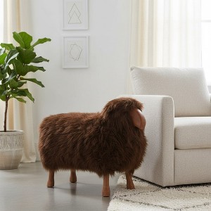 Decorative Faux Fur Sheep Sculpture Ornament for Home Design