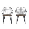 Indoor Armrests Dining Side Chairs Set Of 2,Dining Chair With Wooden Seat And Metal Tubing Frame,Metal Dining Chair-Cuddlewood - 3 of 4