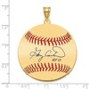 Black Bow Jewelry 14K Gold Plated Gary Carter Signature LG Enamel Baseball Pendant - 4 of 4