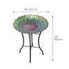 Teamson Home 17.99" Handpainted Flower Glass Birdbath, Multi - 4 of 4