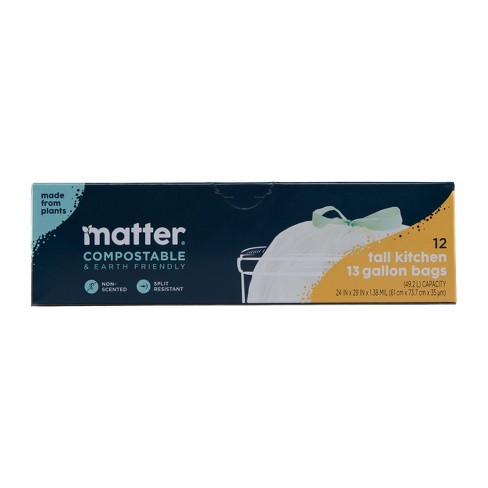 Matter Compostable Tall Kitchen Trash Bags - 13 Gallon/12ct : Target