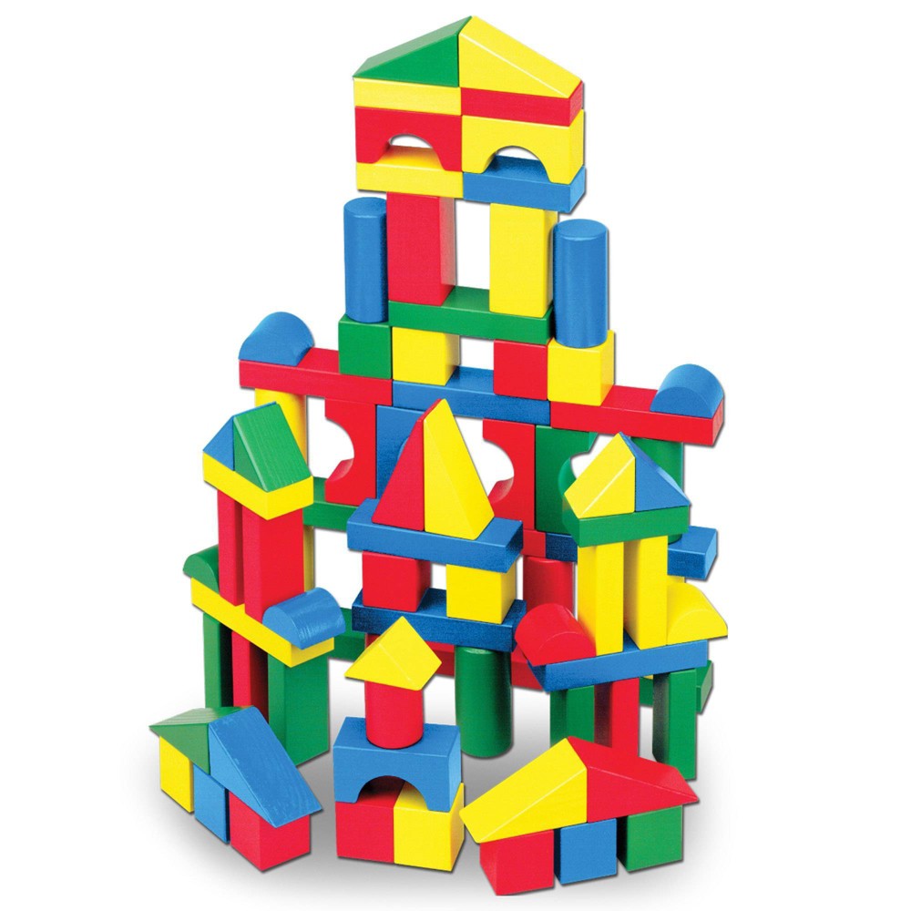 Photos - Sorting & Stacking Toys Melissa&Doug Melissa & Doug Wooden Building Blocks Set - 100 Blocks 