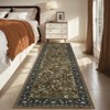 Botanical Area Rugs for Living Room Floral Leaves Pattern Rug Washable Farmhouse Soft Non-Slip Accent Carpet - 2 of 4
