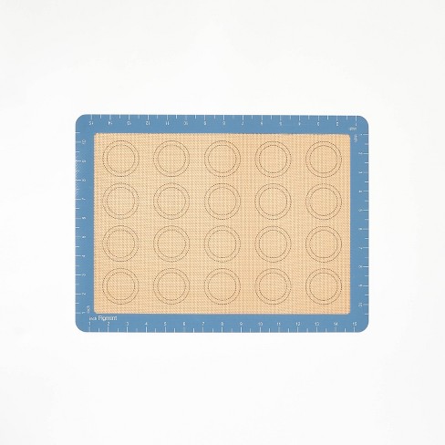 11.5x16.5 Silicone Baking Mat With Macaroon Guides Blue