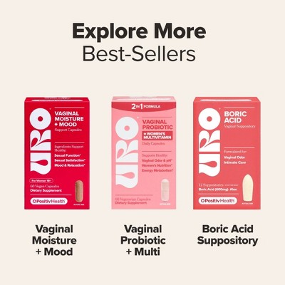 O Positiv URO Vaginal Probiotic + Women's Multivitamin Capsules for Vaginal Health and Full Body Support - 60ct