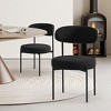 WestinTrends Alexandria Mid-Century Modern Upholstered Faux Shearling Round Dining Chairs - 2 of 4