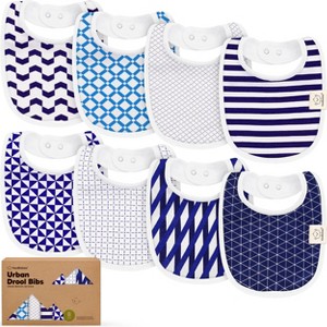KeaBabies 8pk Organic Baby Bibs for Boy, Baby Drool Bib for Baby Boys and Girls, Newborn Teething Bibs - 1 of 4
